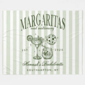 Couverture Polaire Margaritas modernes rétro et Bach strié de mariage (Devant (Horizontal))