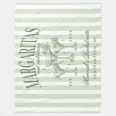 Couverture Polaire Margaritas modernes rétro et Bach strié de mariage (Devant)