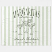 Couverture Polaire Margaritas modernes rétro et Bach strié de mariage (Devant (Horizontal))