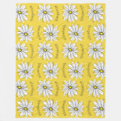 Couverture Polaire Marguerite lunaire jaune et blanc avec nom (Devant)