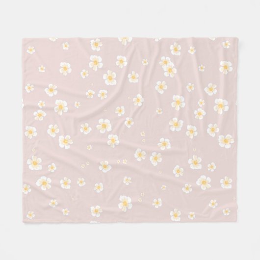 Couverture Polaire Marguerites blanches doux (Devant (Horizontal))