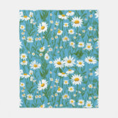 Couverture Polaire Marguerites Blanches Sur Aqua (Devant)