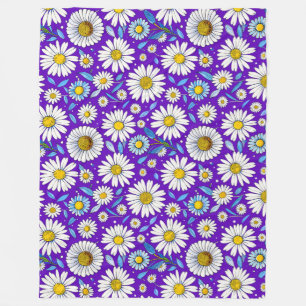 Couverture Polaire 🌼 Marguerites & Feuilles Brillent ❄️ Nature Douil