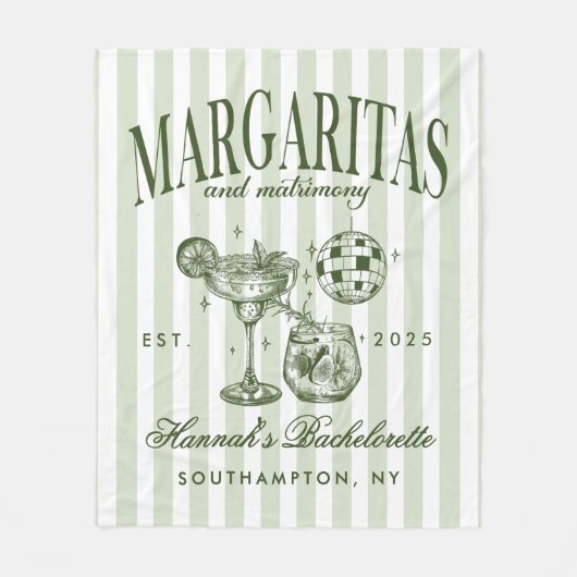 Couverture Polaire Marguerites Rétro Modernes et Mariage Rayé Bach (Devant)