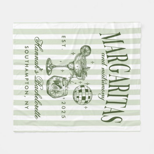 Couverture Polaire Marguerites Rétro Modernes et Mariage Rayé Bach (Devant (Horizontal))