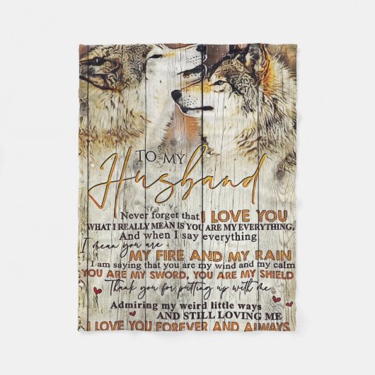 Couverture Polaire Mari À Mon Mari Je T'Aime (Devant)