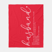 Couverture Polaire Mari Script Love Coeur Définition Rouge (Devant)