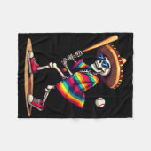 Couverture Polaire Mariachi Skeleton Baseball Cinco De Mayo Mexicain (Devant (Horizontal))