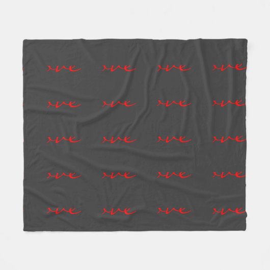 Couverture Polaire Mariage Amour Gris Calligraphie Tendance (Devant (Horizontal))