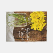 Couverture Polaire Mariage campagnard Mason Jar et Jaune Daisies (Devant (Horizontal))