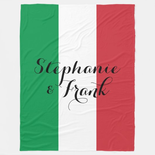 Couverture Polaire Mariage couleur drapeau italien (Devant)