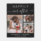 Couverture Polaire Mariage Couple Photo Collage noir (Devant)