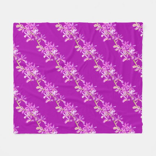 Couverture Polaire Mariage d'aquarelle d'orchidée violette (Devant (Horizontal))