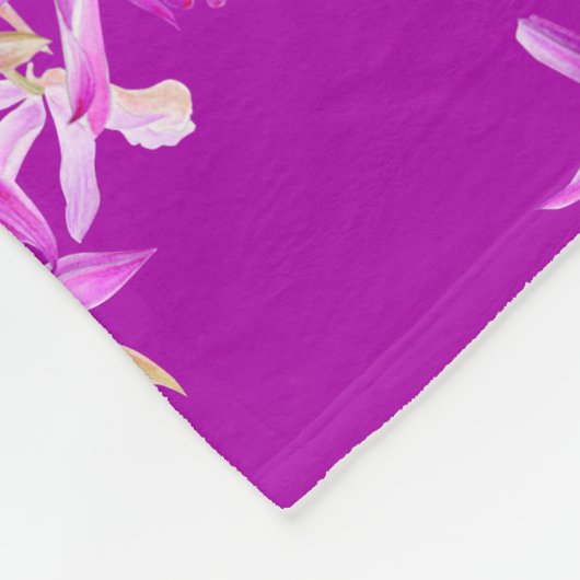 Couverture Polaire Mariage d'aquarelle d'orchidée violette (Coin)