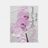 Couverture Polaire Mariage de l'élégance de l'orchidée rose (Devant)