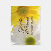 Couverture Polaire Mariage de marguerites jaune et blanc (Devant)