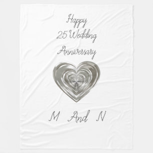 Couverture Polaire mariage du coeur d'argent
