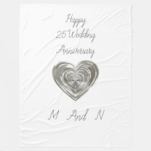 Couverture Polaire mariage du coeur d'argent (Devant)