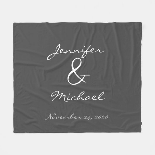 Couverture Polaire mariage du couple marié et marié rustique moderne (Devant (Horizontal))