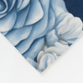 Couverture Polaire Mariage Fleuris en Bleu Marine (Coin)
