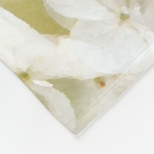 Couverture Polaire Mariage floral blanc Hydrangea (Coin)