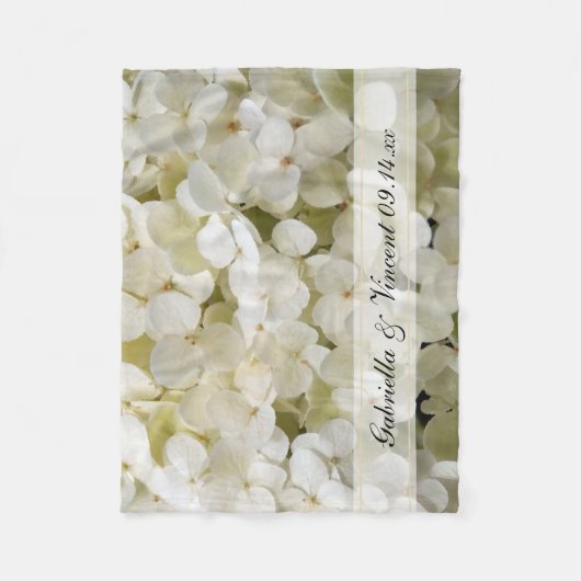 Couverture Polaire Mariage floral blanc Hydrangea (Devant)