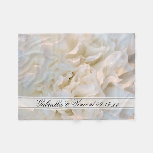 Couverture Polaire Mariage floral de carnation blanche (Devant (Horizontal))