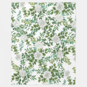 Couverture Polaire Mariage floral rose noire et blanche (Devant)