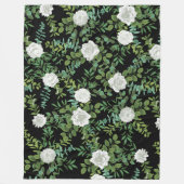 Couverture Polaire Mariage floral rose noire et blanche (Devant)