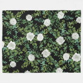 Couverture Polaire Mariage floral rose noire et blanche (Devant (Horizontal))