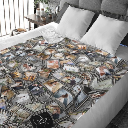 Couverture Polaire Mariage Keepsaké 31 Photo Collage noir ID1065 Fle