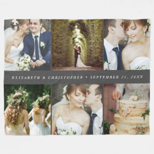 Couverture Polaire Mariage Keepsaké 6 Carré Photo Collage