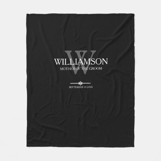 Couverture Polaire Mariage Mère De La Pièce Cadeau Monogramme Élégant (Devant)