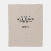 Couverture Polaire Mariage Mère Du Groom Cadeau Monogramme (Devant)