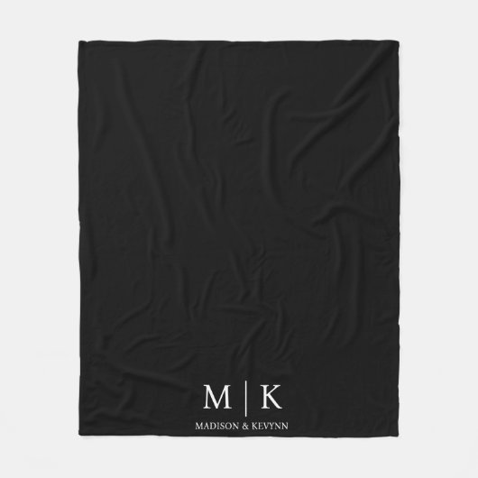 Couverture Polaire Mariage noir et blanc (Devant)