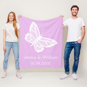Couverture Polaire Mariage Papillons Blancs Et Lilas
