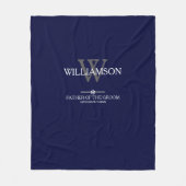 Couverture Polaire Mariage Père Du Groom Cadeau Monogramme Élégant (Devant)