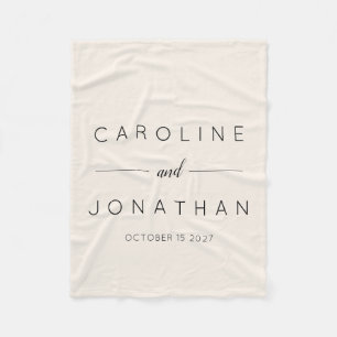 Couverture Polaire Mariage personnalisé minimaliste moderne Script iv