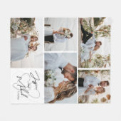 Couverture Polaire Mariage Photo Calligraphie Collage Keepsaké (Devant (Horizontal))