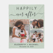 Couverture Polaire Mariage Photo Collage Sage Green (Devant)