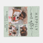 Couverture Polaire Mariage Photo Collage Sage Green (Devant (Horizontal))