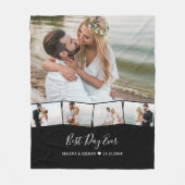 Couverture Polaire Mariage Photo Collage Zigzag Photo Strip Fleece (Devant)