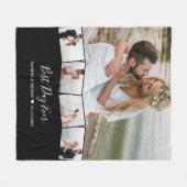 Couverture Polaire Mariage Photo Collage Zigzag Photo Strip Fleece (Devant (Horizontal))