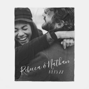 Couverture Polaire Mariage photo Love Couple personnalisé Date