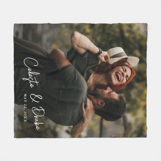 Couverture Polaire Mariage photo pour les noms de script modernes (Devant (Horizontal))