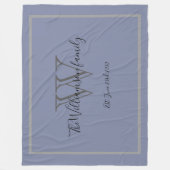Couverture Polaire Mariage rustique cadeau Chic Script Keepsaké Monog (Devant)