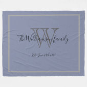 Couverture Polaire Mariage rustique cadeau Chic Script Keepsaké Monog (Devant (Horizontal))