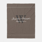 Couverture Polaire Mariage rustique et nouveau marié Monogram garde-c (Devant)