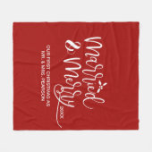 Couverture Polaire Marié & Joyeux Notre premier Noël Marié Rouge (Devant (Horizontal))