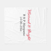Couverture Polaire Marié & lumineux ajouter nom de couple mariage ajo (Devant (Horizontal))